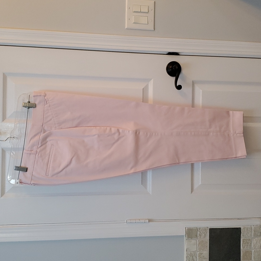 Zip front cotton crop pants